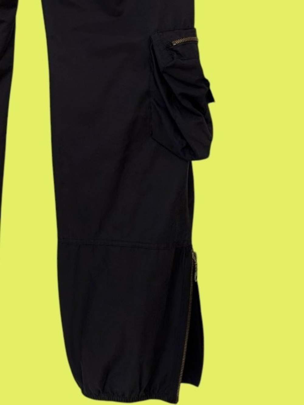 90s Sharagano Black Baggy Cargo Pants S Y2K CyberPunk Techwear Goth Tactical - Picture 9 of 13